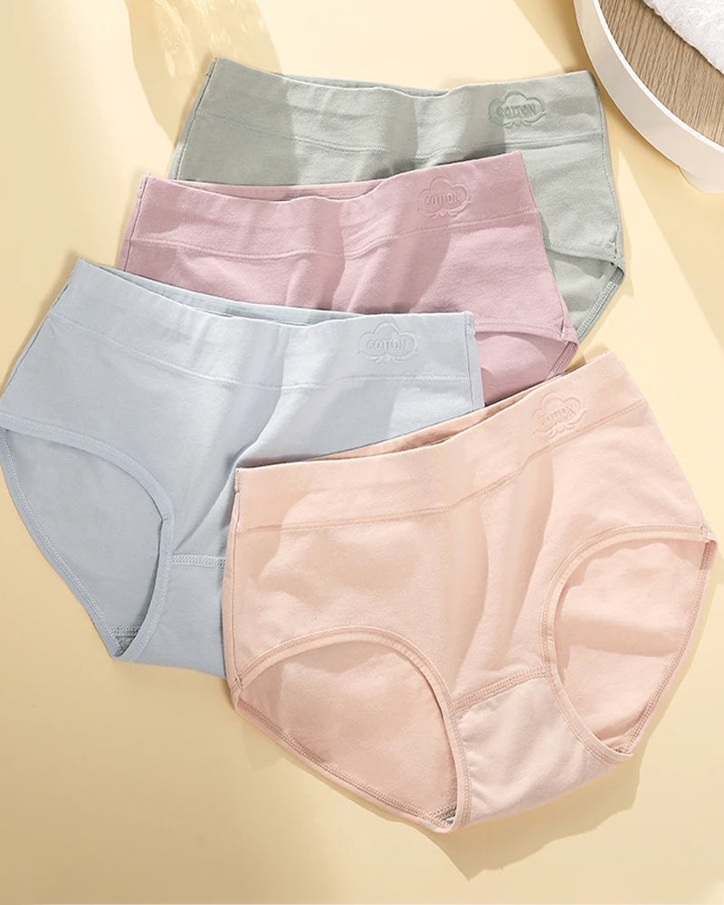 Women's Pure Cotton Stretch Mid-waist Soft Panties
