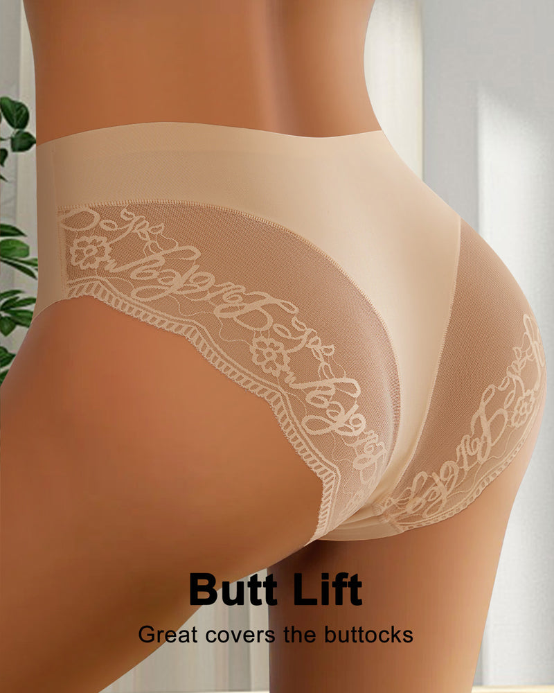 Patchwork Lace Sexy Seamless Elastic Panties