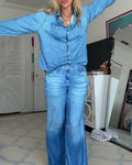 Casual Comfortable Stretch Denim Dream Pajama Set