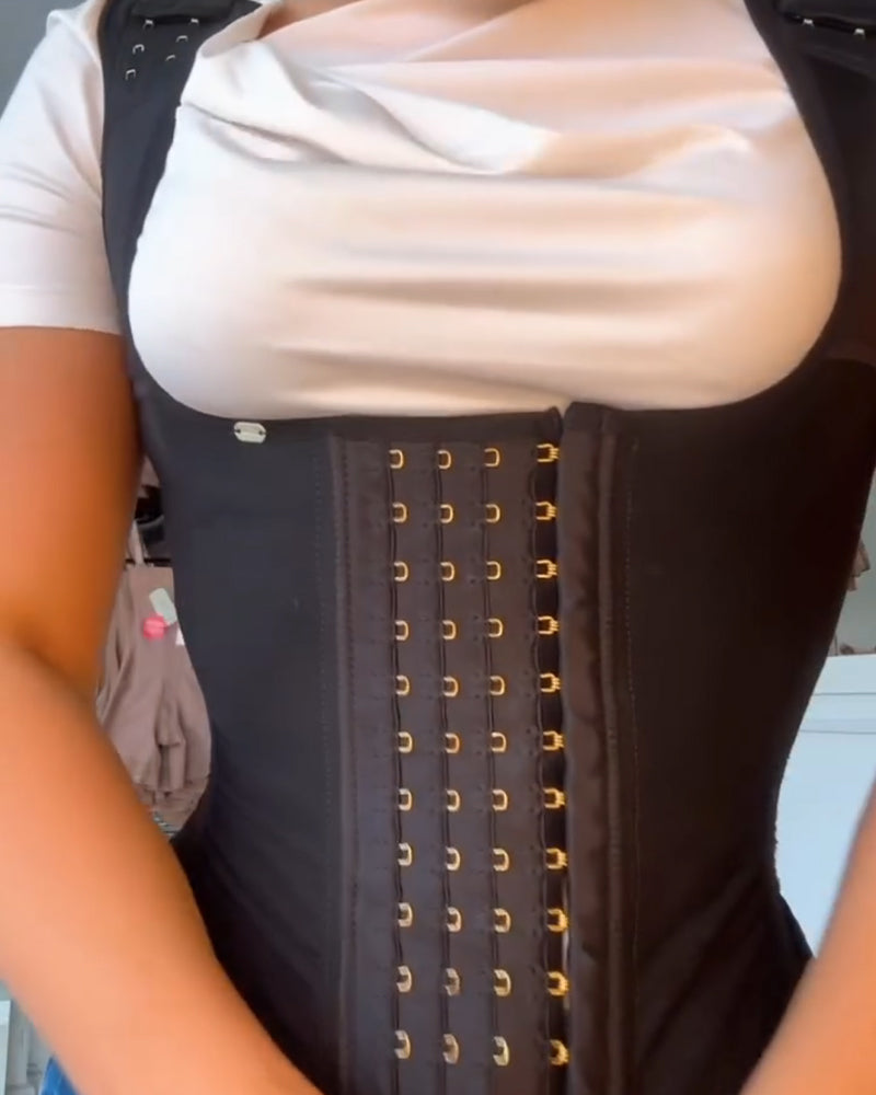 Abdominal Hook-eye Wide Shoulder Straps Full Back Coverage Slimming Belt