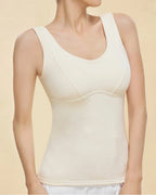 Silk Patch Fleece-Lined Fixed Cups Wire-Free Comfortable Warm Vest