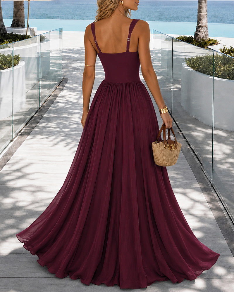 Women's Tight-fitting Corset Sleeveless Long Dress