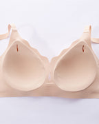 Women's Wire-Free Teardrop Hollow-Out Wave Seamless Push-Up Bra