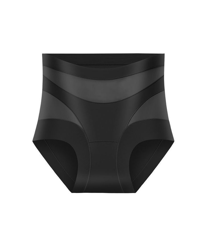 Women's High-Waisted Mesh Panel Elastic Breathable Seamless Invisible Panties