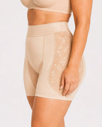 High Waist Lace Mesh Padded Hip Tummy Control Shaping Shorts