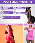 Double Compression Garment Abdomen Control Hook And Eye Closure Tummy Control Adjustable Bodysuit