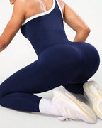 Women's One-Shoulder Knitted Sleeveless Slimming and Buttock-Lifting Sports Yoga Jumpsuit