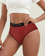 Mid-Rise Letter Color Block Elastic Breathable Comfortable Briefs