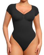 Women's V-neck Seamless Short-sleeved Shapewear Bodysuit