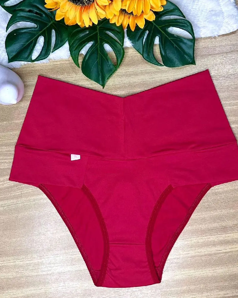 Women's High-waisted Stretch Solid Color Soft Comfortable Briefs