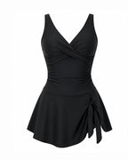 Deep V Crossover Swimsuit Dress