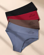 4-Pack Women's High-waisted Seamless Tummy Control Pure Cotton Thong