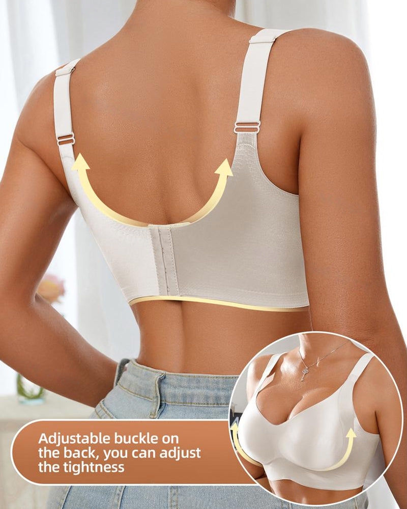 Women's Solid Color Adjustable Wire-Free Seamless Push-Up Breathable Bra