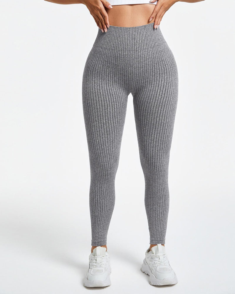 Women's Solid Color Elastic High-Waisted Comfortable and Breathable Sports Leggings