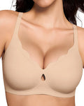 Women's Wire-Free Teardrop Hollow-Out Wave Seamless Push-Up Bra