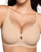 Women's Wire-Free Teardrop Hollow-Out Wave Seamless Push-Up Bra