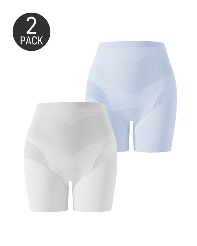 2-Pack High Waist Tummy Control Seamless Breathable Mesh Shaping Shorts