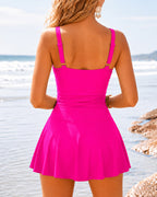 Deep V Crossover Swimsuit Dress