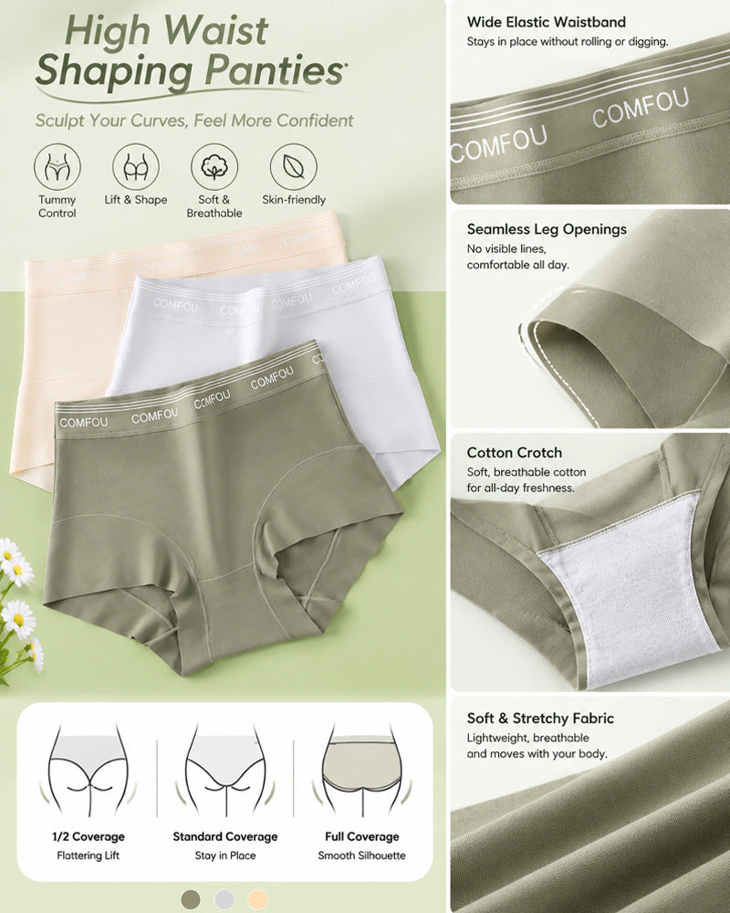 Five-Pack Mid Waist Pure Cotton High Elasticity Breathable Briefs