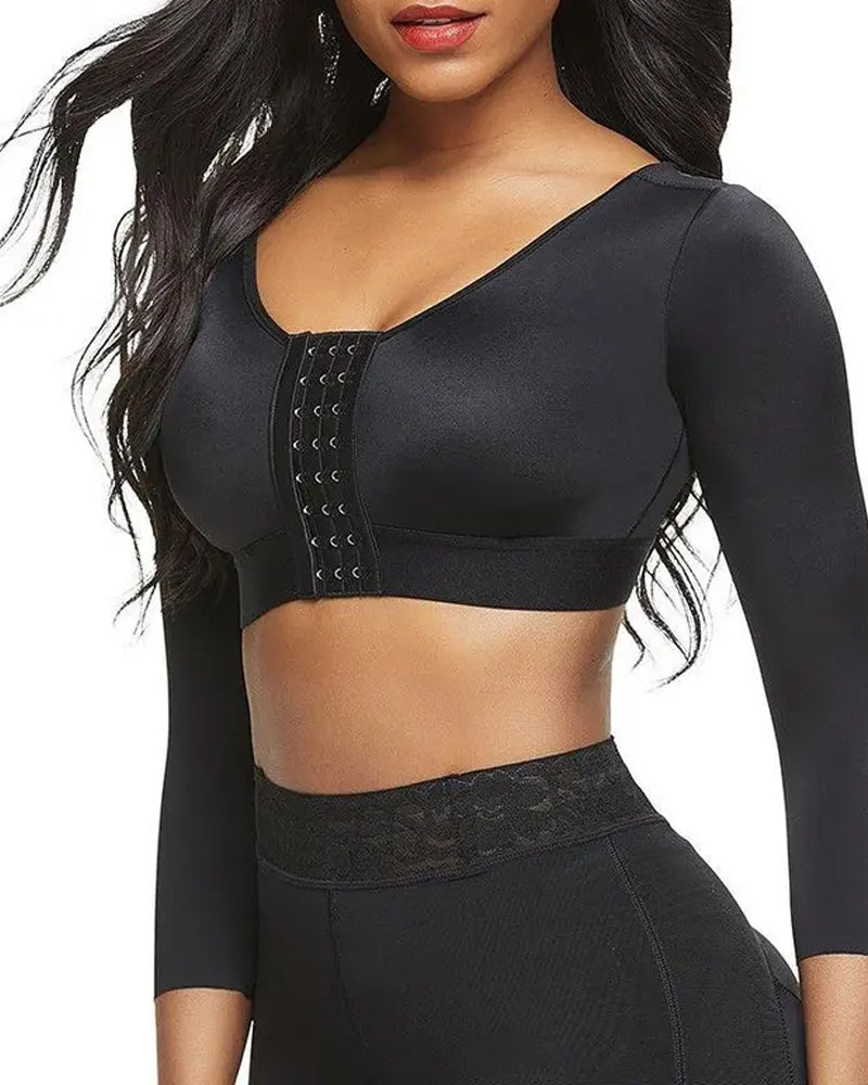 Women's Arm Shaper Arm Liposuction Post-Operation Compression Sleeve Front Opening Shapewear