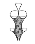 Sexy Lace Cutout Mini Bodysuit Halter Teddy Nightie