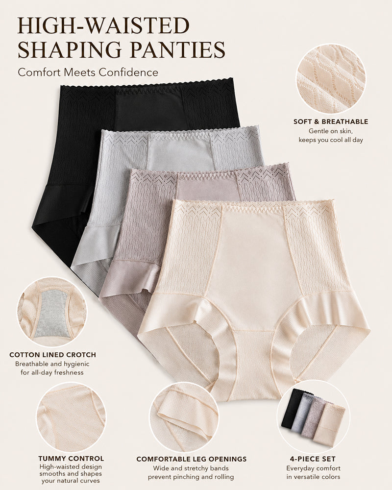 High-waisted Tummy-control Breathable Ice Silk Seamless Panties