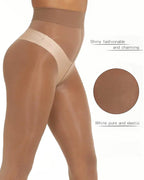 Two Pack High Waisted Silky Shiny Transparent Tights Pantyhose