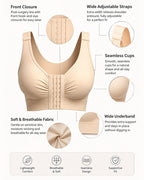 Women's Front-Closure Wire-Free Adjustable Shoulder Strap Shaping Bra