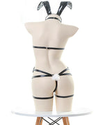 Christmas Sexy Openwork Bunny Girl Patent Leather Lingerie Set