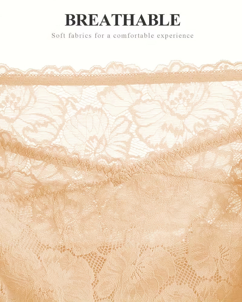 Women's High-waisted Tummy-controlling Lace Cotton Comfortable Breathable Panties