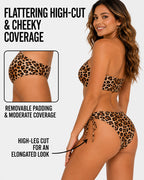 Sexy Halter Neck Leopard Print Bikini Swimsuit Set