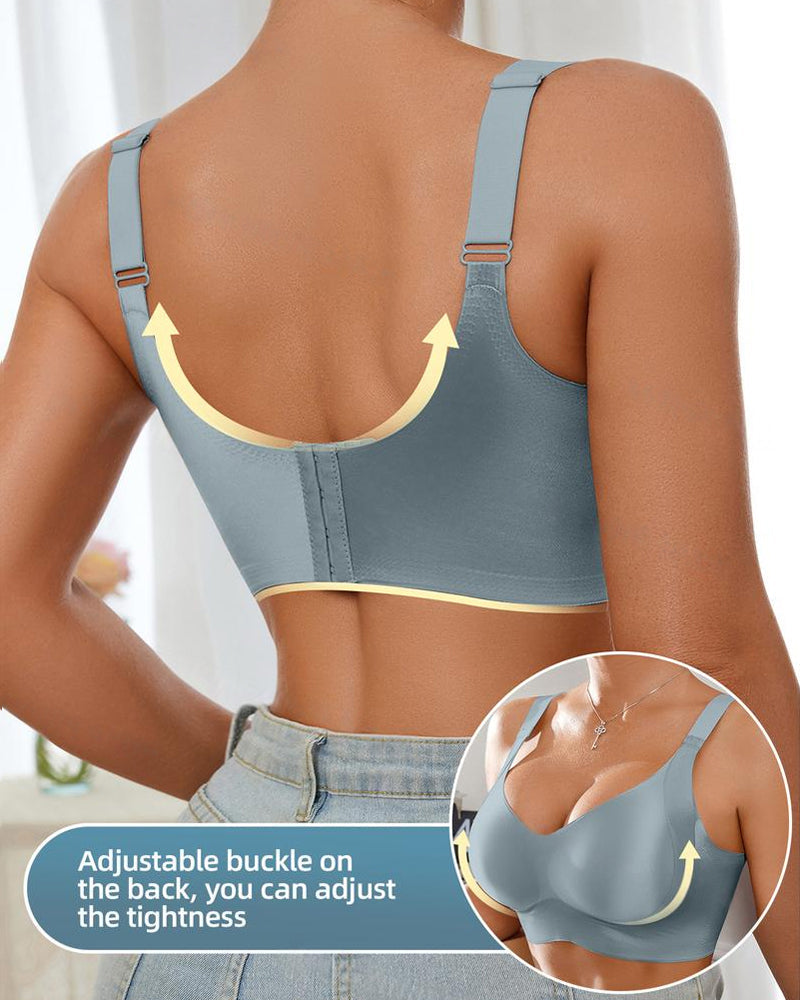 Women's Solid Color Adjustable Wire-Free Seamless Push-Up Breathable Bra