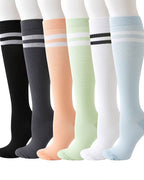 6 Pairs Of High-Elastic Breathable Calf Compression Socks For Sports and Fitness