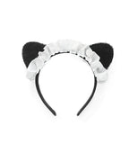 Sexy Bust Heart-shaped See-through Lace Open Crotch Bodysuit with Cat Ear Headband Lingerie Set