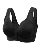 Women's Front-closure Jacquard Lace Breathable Bra