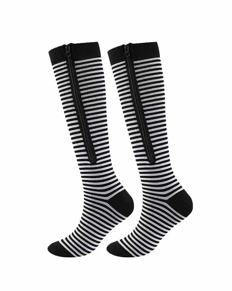 Multi-pack of Zippered Breathable Elastic Compression Stockings