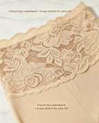 Women's High-Waisted Seamless Tummy Control Lace-Trimmed Elastic Shaping Shorts