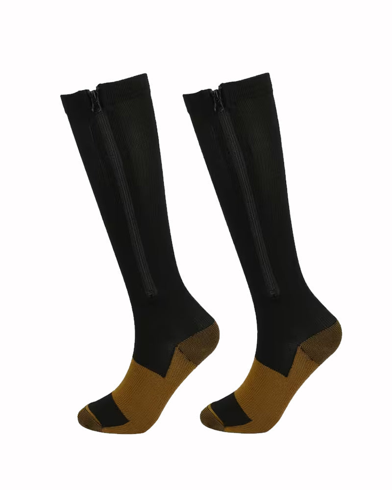 Multi-pack of Zippered Breathable Elastic Compression Stockings