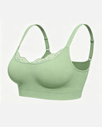 Women's Lace-Trimmed U-Shaped Wire-Free Seamless Comfort Bra