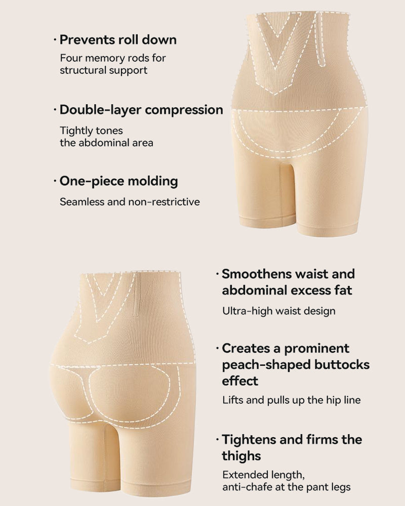 Women's High-Waisted Tummy Control and Butt Lifting Seamless Breathable Shaping Shorts