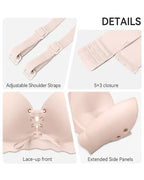 Women's Sexy Drawstring Push-Up Detachable Shoulder Straps Wire-Free Comfort Bra
