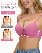 Women's Sexy Drawstring Push-Up Detachable Shoulder Straps Wire-Free Comfort Bra