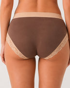 Multi-pack Pure Cotton Colorblock Lace-trimmed Seamless Panties