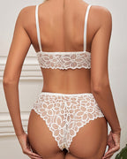 Sexy Deep V Lace Wire-Free Push-Up Bra and Panty Set