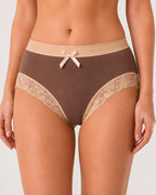 Multi-pack Pure Cotton Colorblock Lace-trimmed Seamless Panties