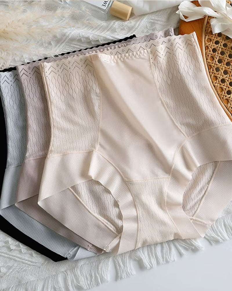 High-waisted Tummy-control Breathable Ice Silk Seamless Panties