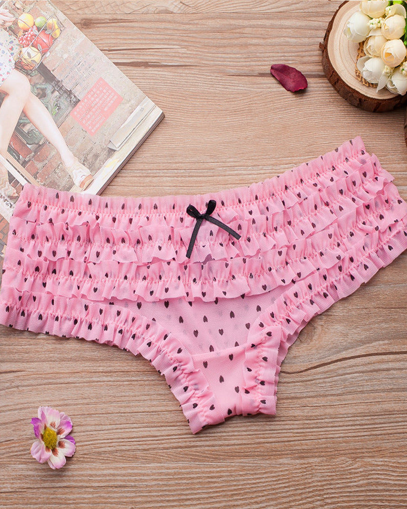Floral Lace Ruffle Breathable Panties