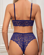 Sexy Deep V Lace Wire-Free Push-Up Bra and Panty Set