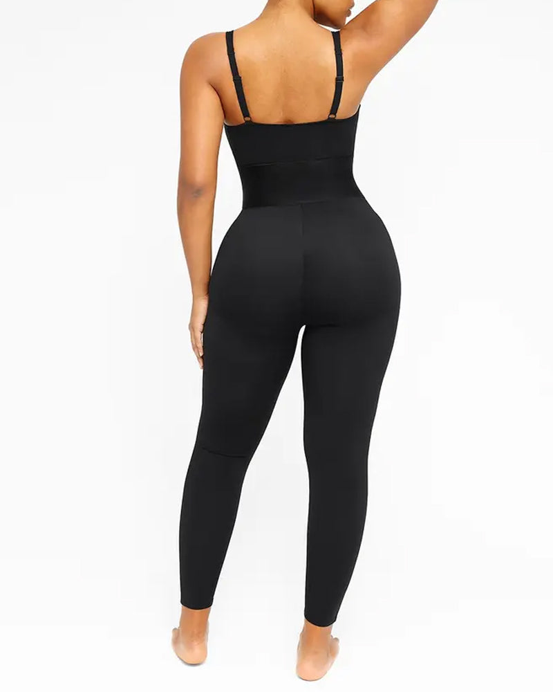 Elastic Waistband Tummy Control Hip Lift and Shaping Long Pants Jumpsuit