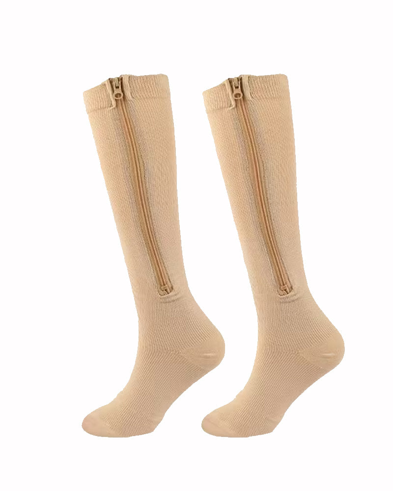 Multi-pack of Zippered Breathable Elastic Compression Stockings